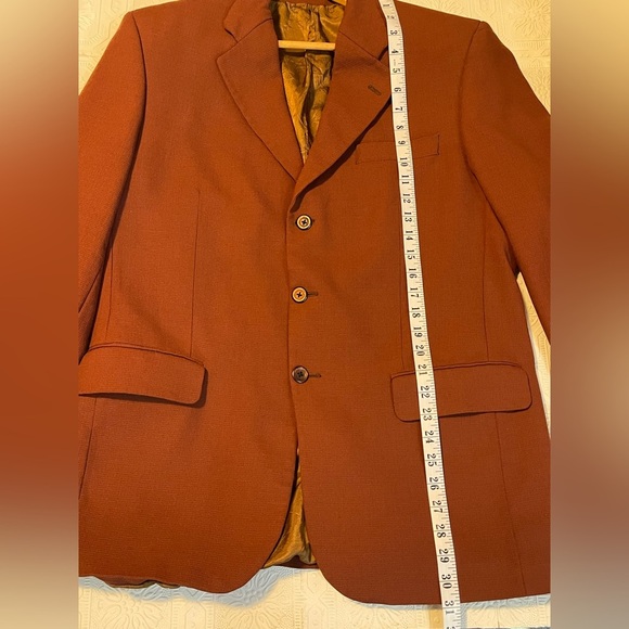 Beaver Brook Blazer Men’s Sz 42R Virgin Wool Career 3-Button Burnt Orange Colour - Picture 8 of 13